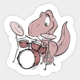 Dino drummer Sticker